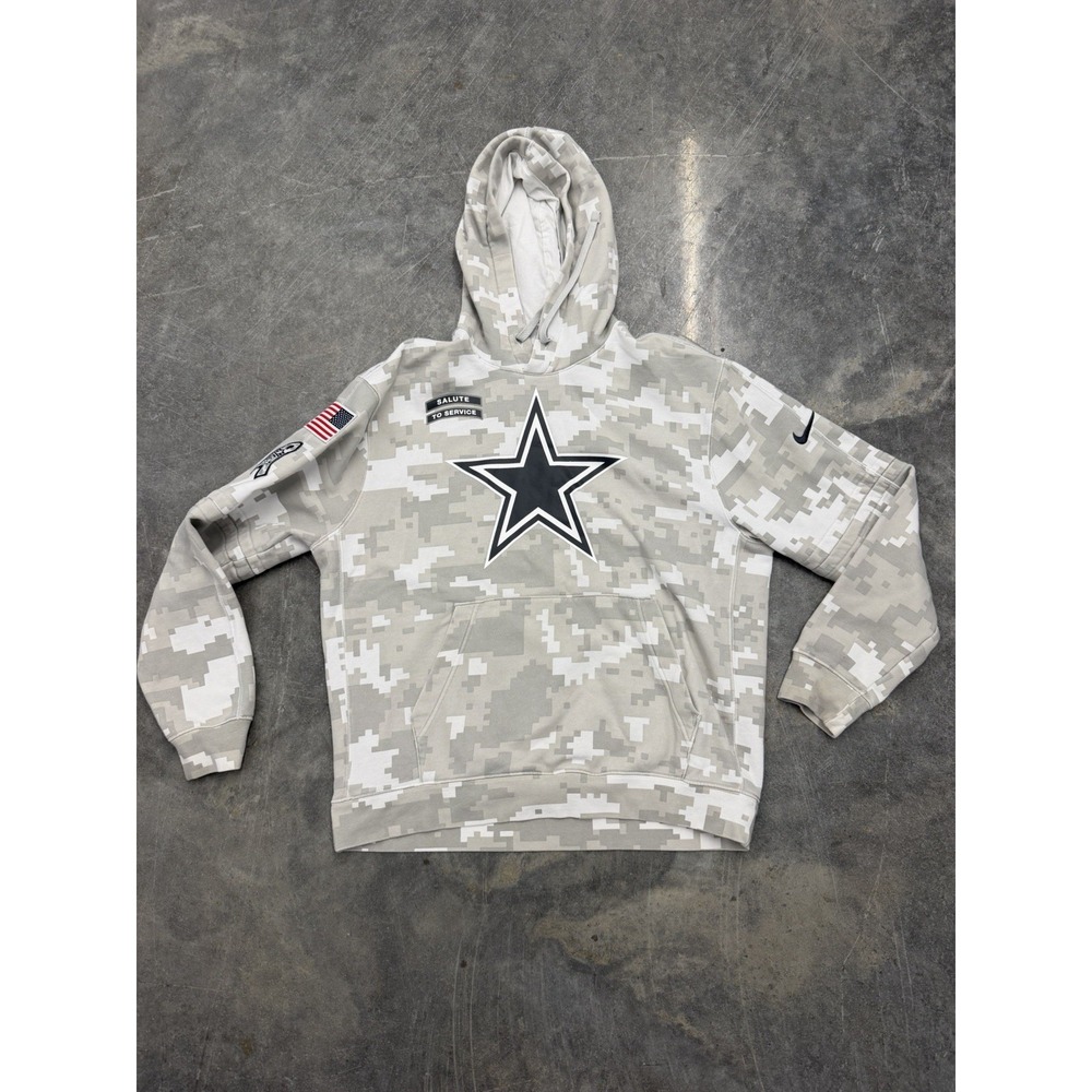 Dallas Cowboys Hoodie Camo Mens M Military Salute to Service NFL On Field Nike